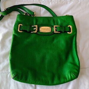 Michael Kors Green Leather Crossbody/Shoulder Bag – Gold Hardware (Pre-Owned)